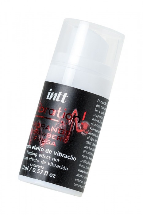 Жидкий массажный гель VIBRATION Strawberry с ароматом клубники и эффектом вибрации - 17 мл. - INTT - купить с доставкой в Новосибирске