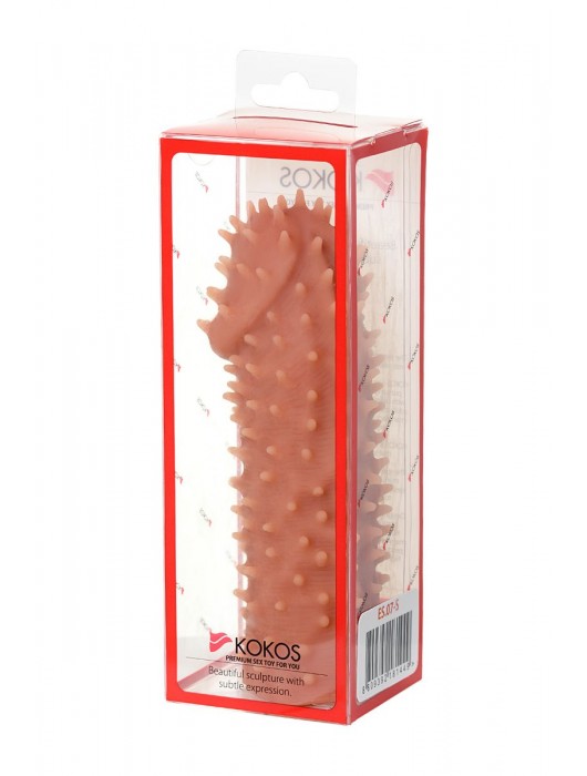 Телесная реалистичная насадка KOKOS Extreme Sleeve 07 с дополнительной стимуляцией - 12,7 см. - KOKOS - в Новосибирске купить с доставкой