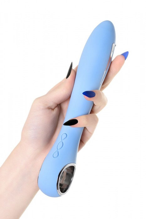 Голубой силиконовый вибратор с электростимуляцией GALVANI VIBE - 21 см. - ToyFa - купить с доставкой в Новосибирске