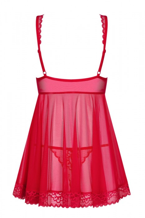 Кружевная коротенькая сорочка Rougebelle с открытым животиком - Obsessive купить с доставкой