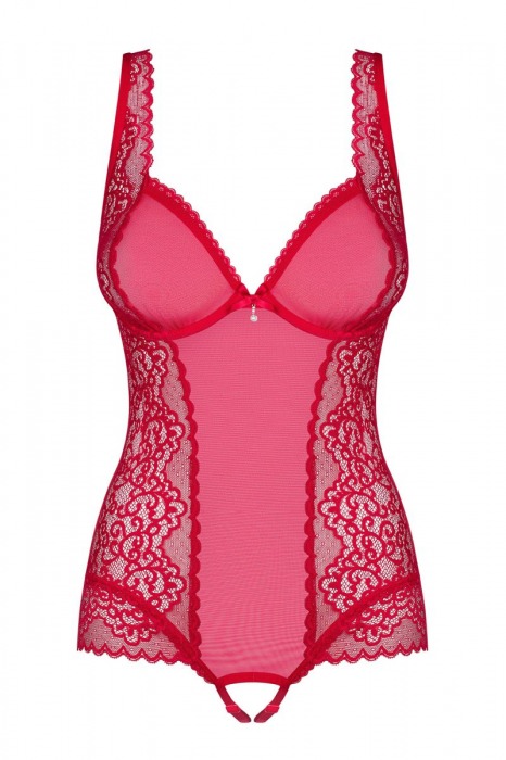 Оригинальное кружевное боди с интимным доступом Rougebelle - Obsessive купить с доставкой