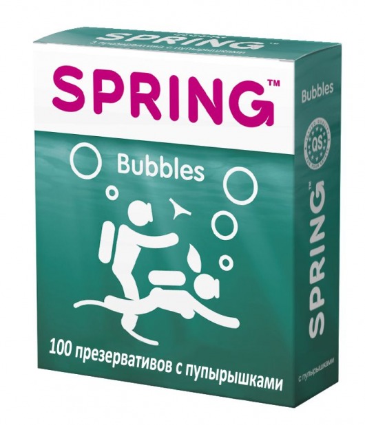 Презервативы SPRING BUBBLES с пупырышками - 100 шт. - SPRING - купить с доставкой в Новосибирске