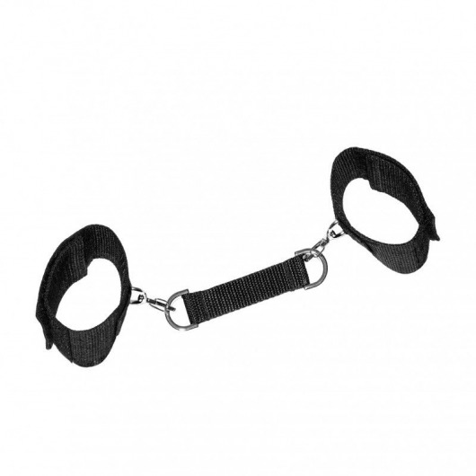 Черные наручники на липучках с креплением на карабинах - Джага-Джага - купить с доставкой в Новосибирске