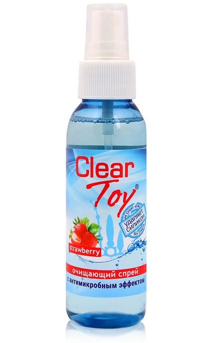 Очищающий спрей для игрушек CLEAR TOY Strawberry - 100 мл. - Биоритм - купить с доставкой в Новосибирске