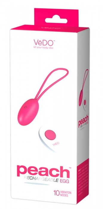 Розовое виброяйцо VeDO Peach с пультом ДУ - VeDO
