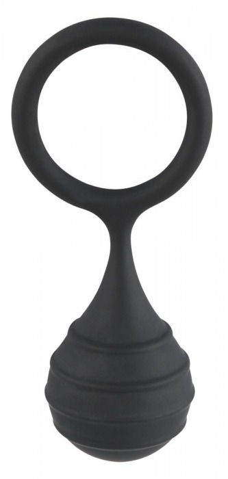 Черное силиконовое кольцо Cock ring   weight с утяжелением - Orion - в Новосибирске купить с доставкой