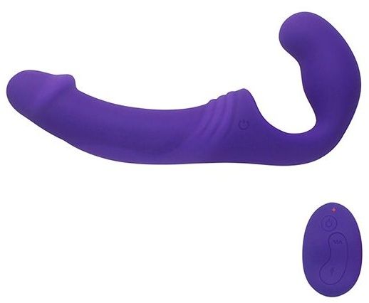 Фиолетовый безремневой вибрострапон с пультом - 21,5 см. - Howells - купить с доставкой в Новосибирске