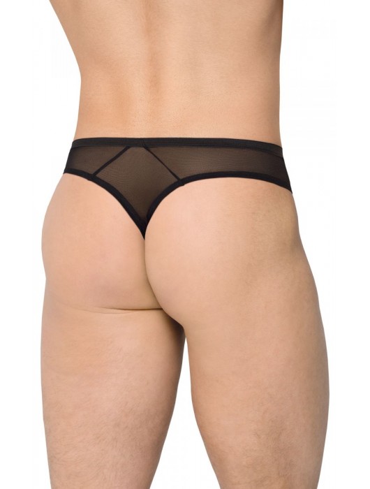 Черные мужские трусы с клетчатой вставкой по центру - SoftLine купить с доставкой