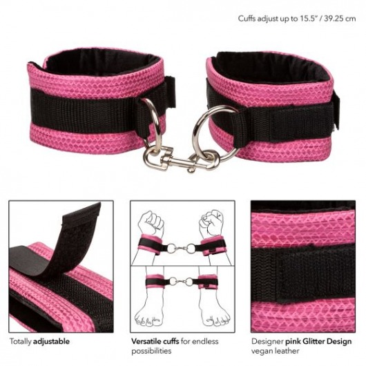 Универсальные манжеты Tickle Me Pink Universal Cuffs - California Exotic Novelties - купить с доставкой в Новосибирске
