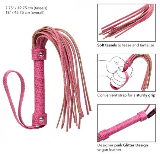 Розовая плеть Tickle Me Pink Flogger - 45,7 см. - California Exotic Novelties - купить с доставкой в Новосибирске