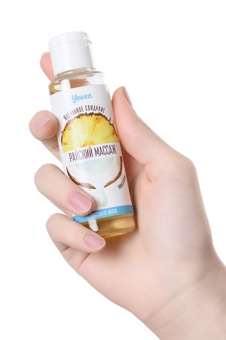 Масло для массажа «Райский массаж» с ароматом кокоса и ананаса - 50 мл. - ToyFa - купить с доставкой в Новосибирске