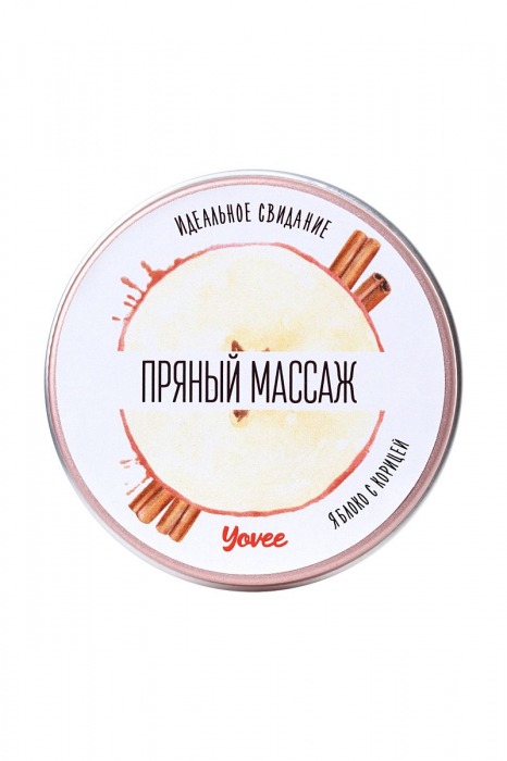 Массажная свеча «Пряный массаж» с ароматом яблока и корицы - 30 мл. - ToyFa - купить с доставкой в Новосибирске