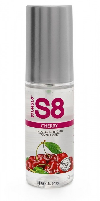 Смазка на водной основе S8 Flavored Lube со вкусом вишни - 50 мл. - Stimul8 - купить с доставкой в Новосибирске