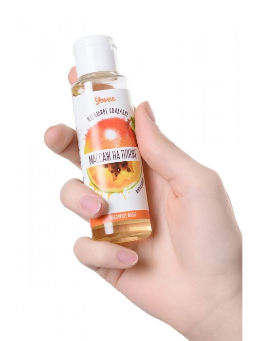 Масло для массажа «Массаж на пляже» с ароматом манго и папайи - 50 мл. - ToyFa - купить с доставкой в Новосибирске