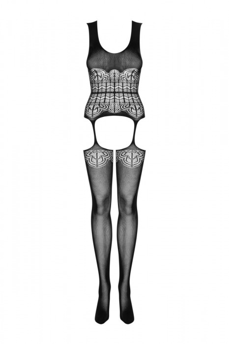 Кокетливый боди-комбинезон с имитацией топа и чулок - Obsessive купить с доставкой