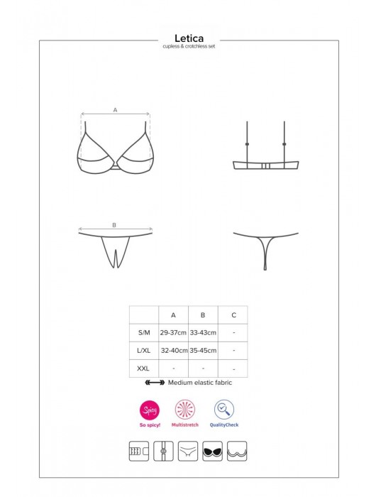 Пикантный комплект женского белья Letica - Obsessive купить с доставкой