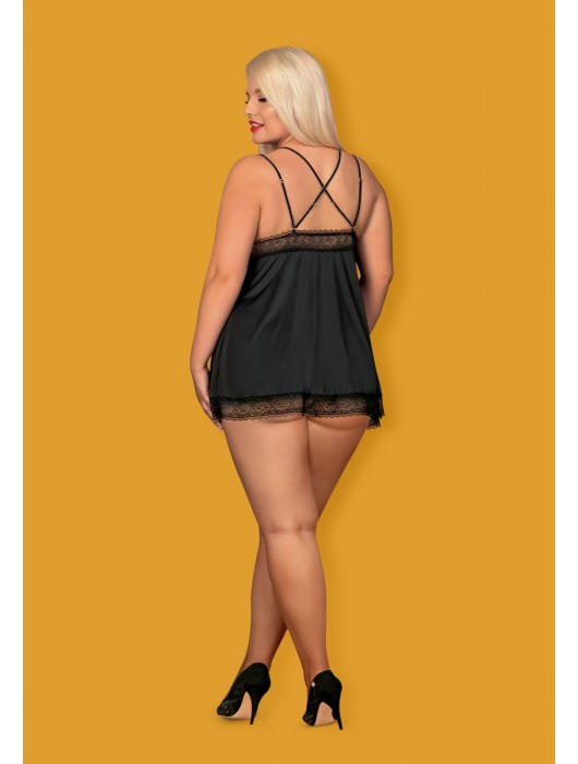 Соблазнительная короткая сорочка Lolitte с перекрещенными бретелями - Obsessive купить с доставкой