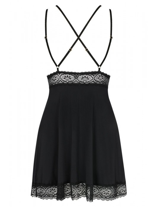 Соблазнительная короткая сорочка Lolitte с перекрещенными бретелями - Obsessive купить с доставкой