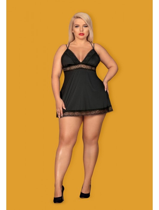 Соблазнительная короткая сорочка Lolitte с перекрещенными бретелями - Obsessive купить с доставкой