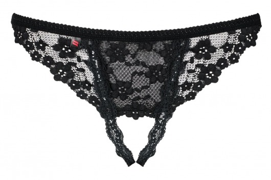 Пикантные кружевные трусики Letica с интимным доступом - Obsessive купить с доставкой
