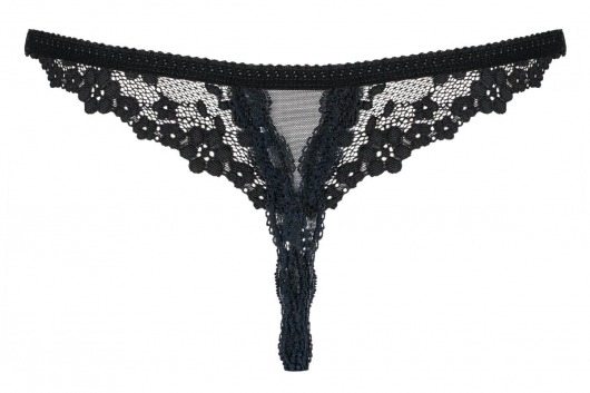 Пикантные кружевные трусики Letica с интимным доступом - Obsessive купить с доставкой