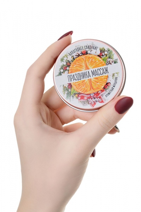 Массажная свеча «Праздника массаж» с ароматом мандарина - 30 мл. - ToyFa - купить с доставкой в Новосибирске