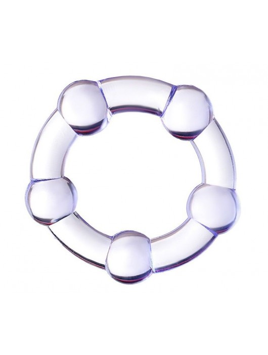 Фиолетовое эрекционное кольцо на пенис с бусинами - Штучки-дрючки - в Новосибирске купить с доставкой