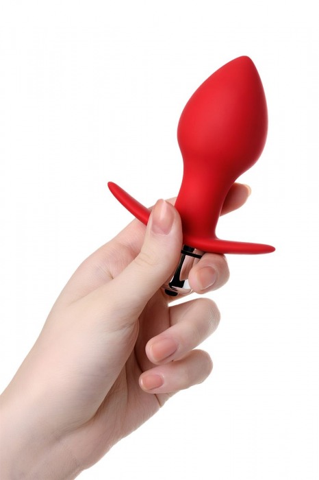 Красная анальная вибровтулка Glam - 9,7 см. - ToyFa