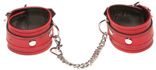 Красные кожаные наручники X-Play - Allure Lingerie - купить с доставкой в Новосибирске