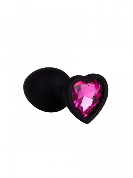 Черная силиконовая пробка с малиновым кристаллом - 7,3 см. - Джага-Джага - купить с доставкой в Новосибирске