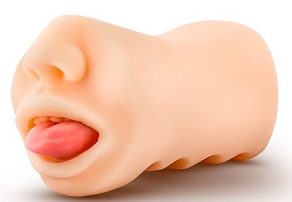 Телесный мастурбатор-ротик с язычком Oral Anne - Blush Novelties - в Новосибирске купить с доставкой