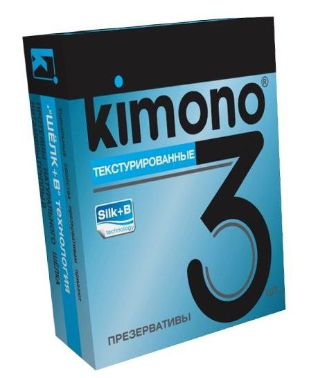 Текстурированные презервативы KIMONO - 3 шт. - Kimono - купить с доставкой в Новосибирске