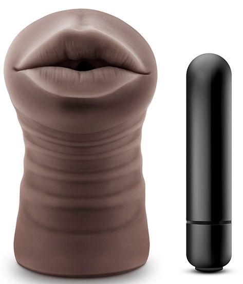 Коричневый мастурбатор-ротик Heather - Blush Novelties - в Новосибирске купить с доставкой