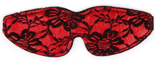 Красная маска на глаза с черным кружевом - Notabu - купить с доставкой в Новосибирске