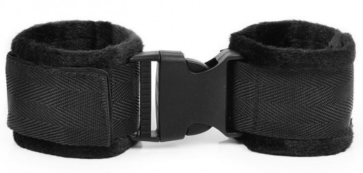 Черные мягкие наручники на липучке - Bior toys - купить с доставкой в Новосибирске