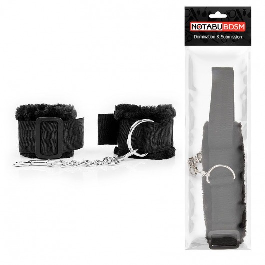Черные наручники на регулируемых пряжках - Bior toys - купить с доставкой в Новосибирске
