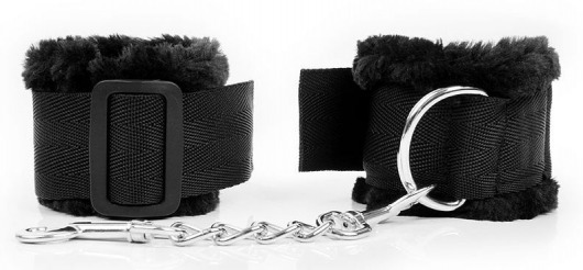 Черные наручники на регулируемых пряжках - Bior toys - купить с доставкой в Новосибирске