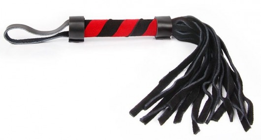 Черно-красная многохвостая плеть с петлей - 27 см. - Bior toys - купить с доставкой в Новосибирске