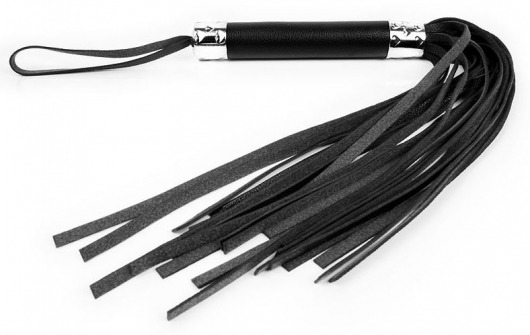 Черная многохвостая плеть с круглой ручкой - 44 см. - Bior toys - купить с доставкой в Новосибирске