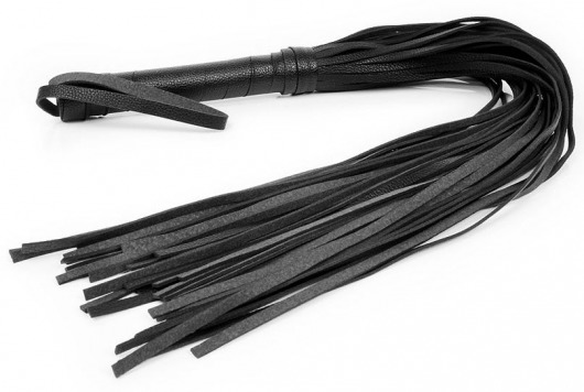 Черная многохвостая плетка с круглой ручкой - 63 см. - Bior toys - купить с доставкой в Новосибирске