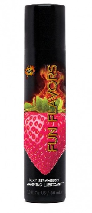 Разогревающий лубрикант Fun Flavors 4-in-1 Sexy Strawberry с ароматом клубники - 30 мл. - Wet International Inc. - купить с доставкой в Новосибирске