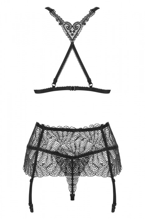 Роскошный кружевной комплект Chiccanta с поясом для чулок - Obsessive купить с доставкой