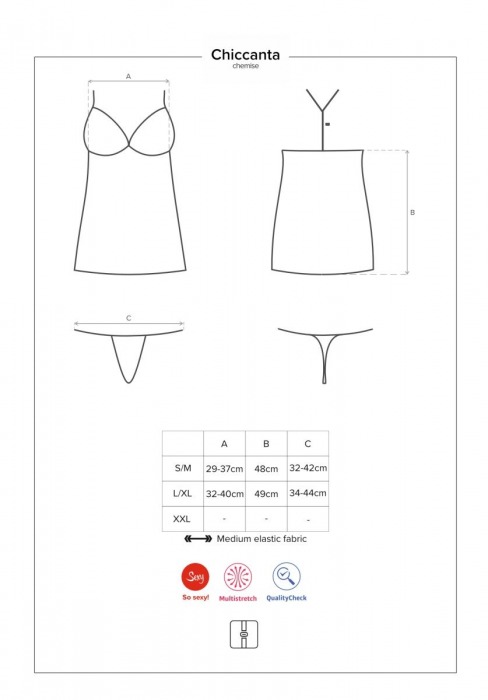 Роскошная кружевная сорочка Chiccanta - Obsessive купить с доставкой