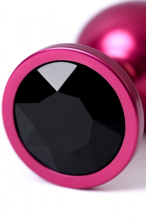 Красный анальный плаг с кристаллом черного цвета - 8,2 см. - ToyFa - купить с доставкой в Новосибирске