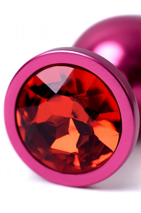 Красный анальный плаг с кристаллом красного цвета - 8,2 см. - ToyFa - купить с доставкой в Новосибирске