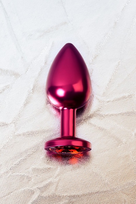 Красный анальный плаг с кристаллом красного цвета - 8,2 см. - ToyFa - купить с доставкой в Новосибирске