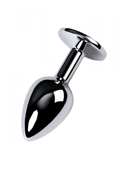 Серебристая конусовидная анальная пробка с фиолетовым кристаллом - 7 см. - ToyFa - купить с доставкой в Новосибирске