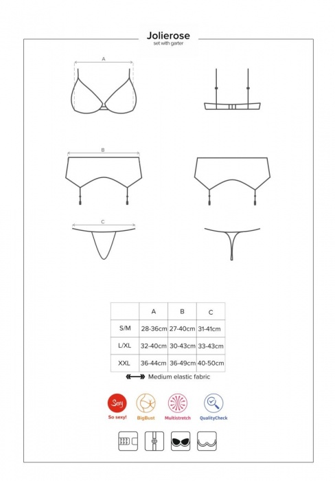 Пикантный кружевной комплект белья Jolierose - Obsessive купить с доставкой