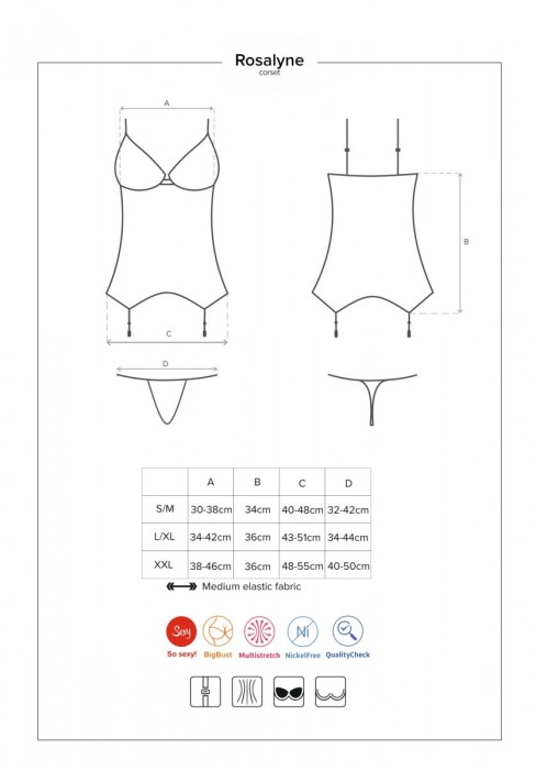 Оригинальный женский кружевной корсаж Rosalyne - Obsessive купить с доставкой