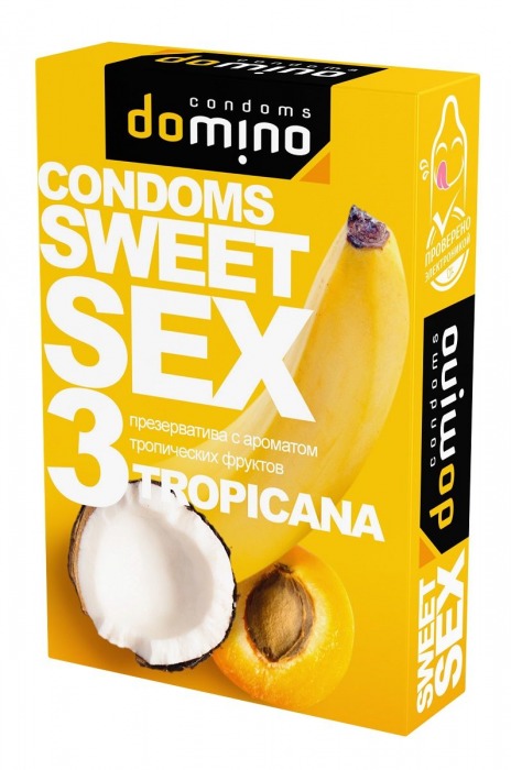 Презервативы для орального секса DOMINO Sweet Sex с ароматом тропических фруктов - 3 шт. - Domino - купить с доставкой в Новосибирске